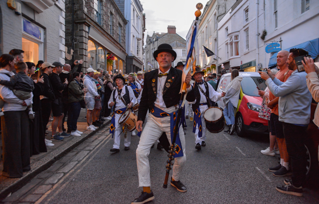 Image is from the Golowan Festival CIC 2026 and is copyrighted to Greg Huckfield. It is of the night of the Torchlit procession in celebration of Midsummer in the Town of Penzance, Cornwall.