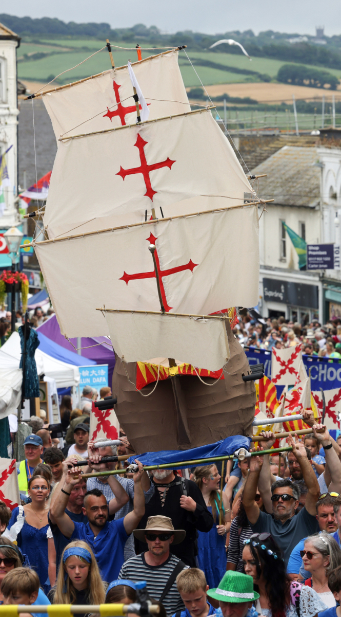 Tens of thousands of people fill Penzance on Saturday 28 June for Mazey Day, the highlight of Golowan Festival. Photo by Penzance Council